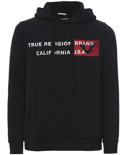 TRUE RELIGION Men's Black California Hooded Pullover Jumper Size L RRP149 NEW