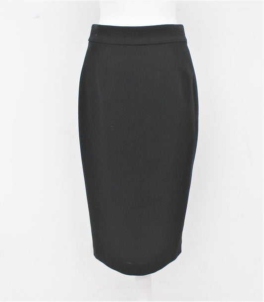 HOBBS Ladies Black Wool Knee Length Tailored Bowen Formal Skirt UK8 NEW RRP110