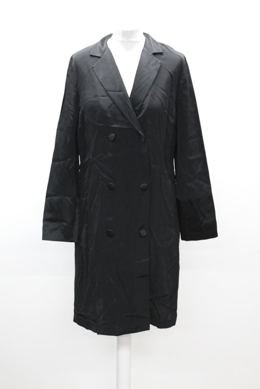 PHASE EIGHT Ladies Mattea Black Collared Double Breasted Shirt Coat UK10 BNWT