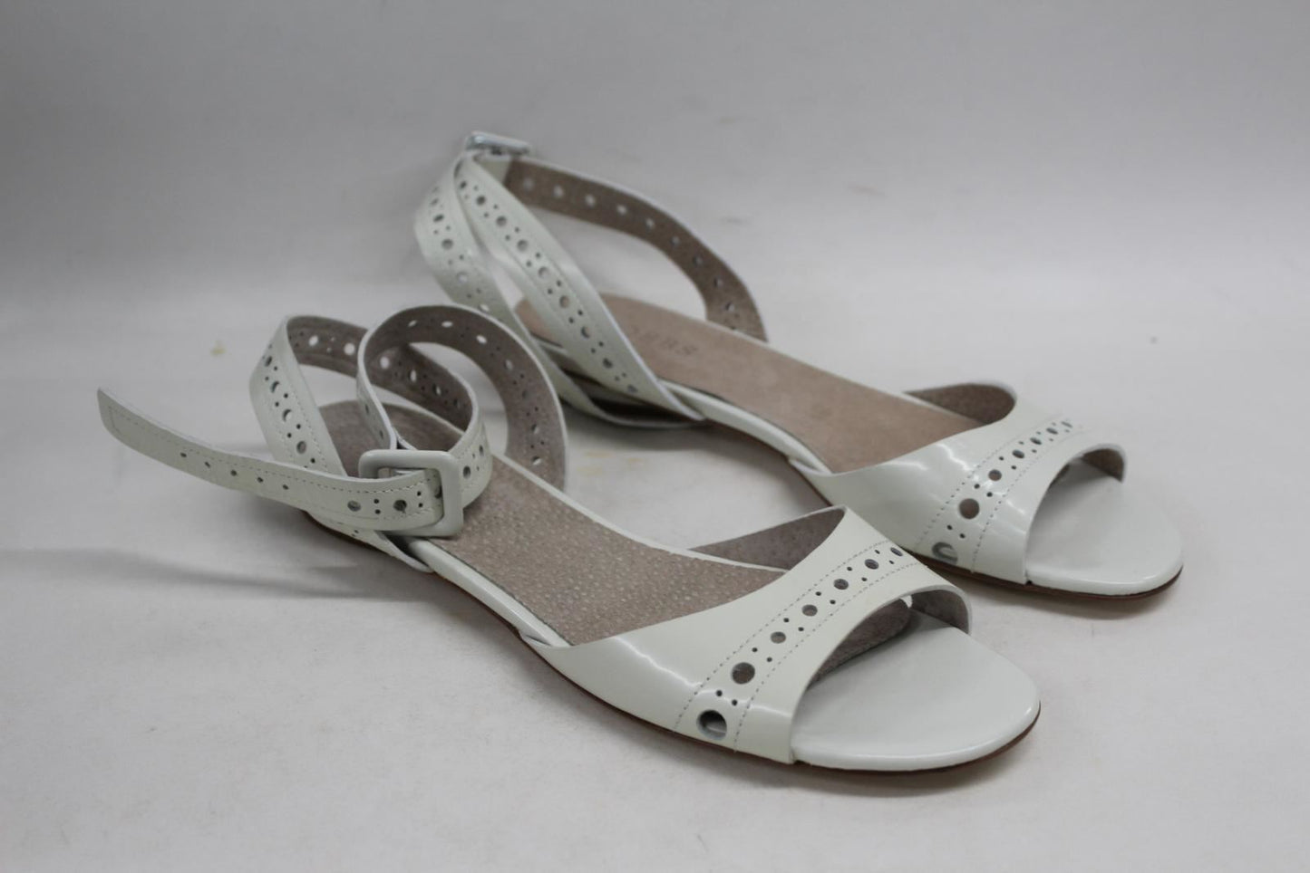 HOBBS Ladies Flora Sandal Spazzolato Ice White Leather Open Toe EU3 UK6 NEW
