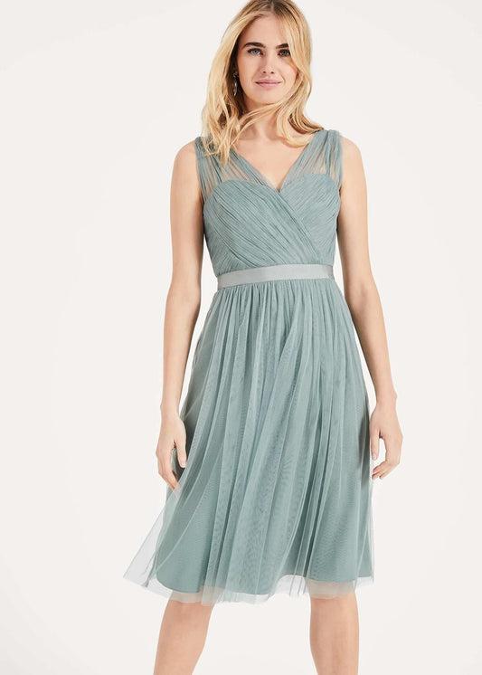 Phase Eight Romy Tulle Fit & Flare Dress Pale Mint Size UK14 RRP140