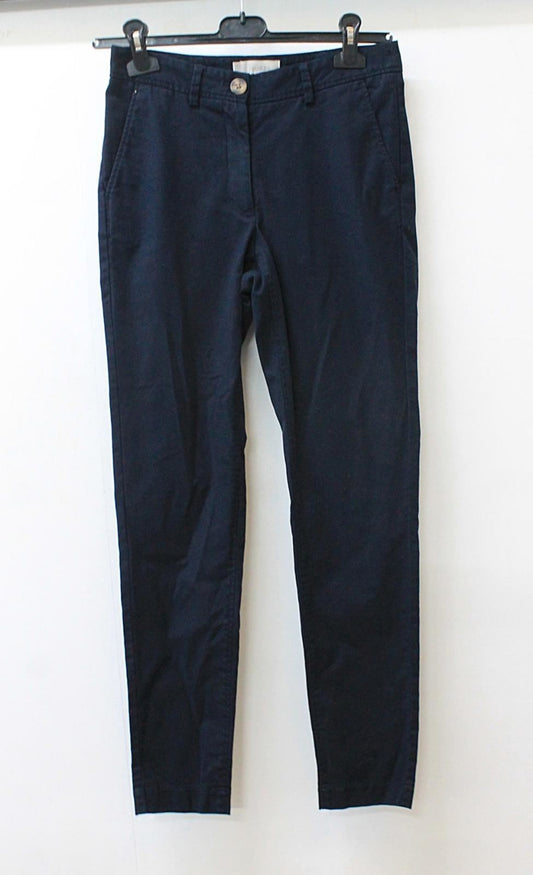 HOBBS Ladies Pavilion Navy Slim Cotton Blend Chino Trousers UK6 BNWT RRP79