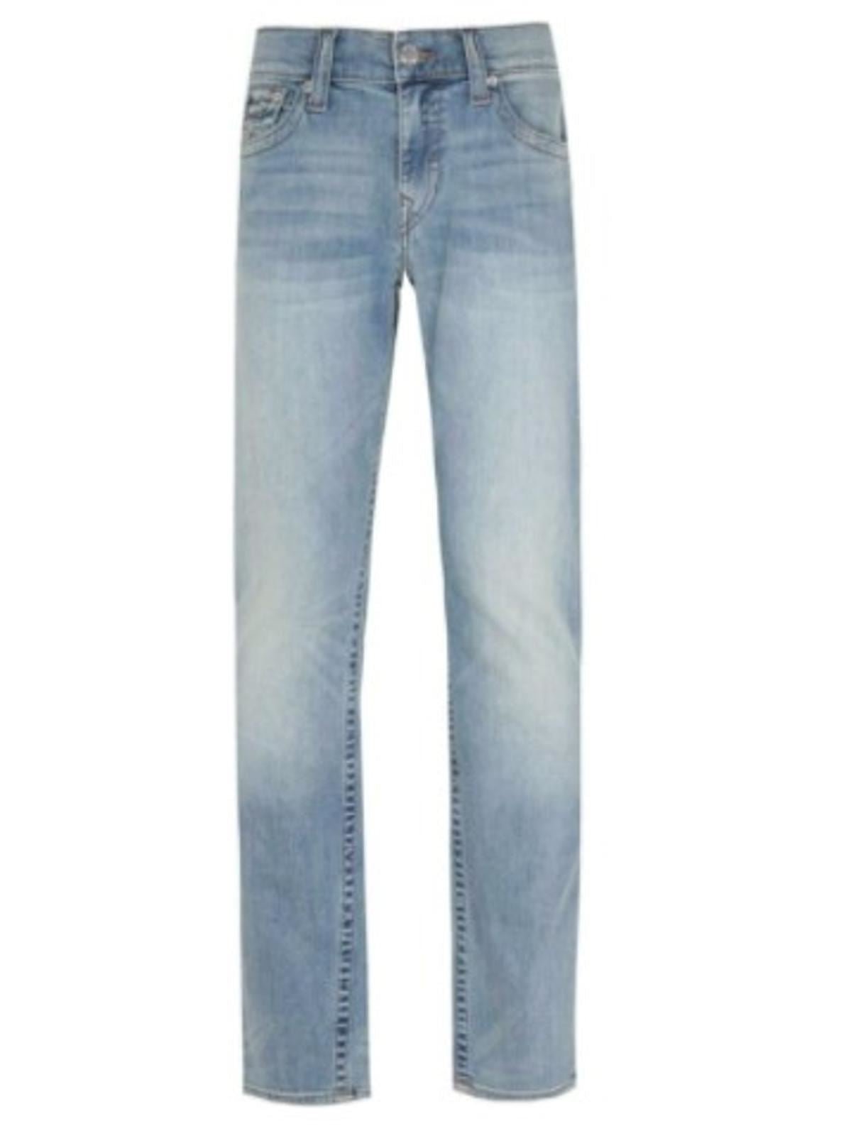 TRUE RELIGION Men's Light Dawn Blue Geno Flap Slim Fit Jeans W40 L34 BNWT RRP199