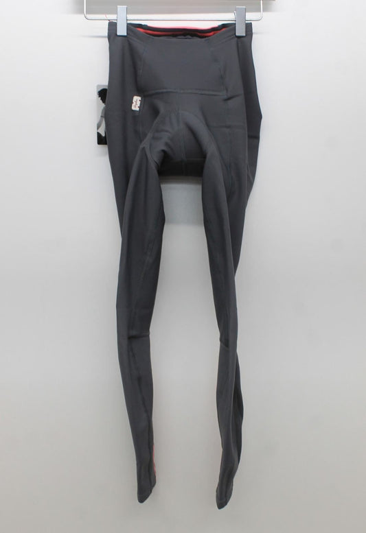 RAPHA Ladies Dark Grey Pink Stripe Stretch Fit Padded Cycling Tights XXS BNWT