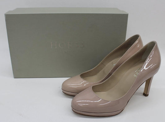 HOBBS Ladies Light Nude Beige Juliet Patent Leather Court Shoes UK3 EU36 NEW