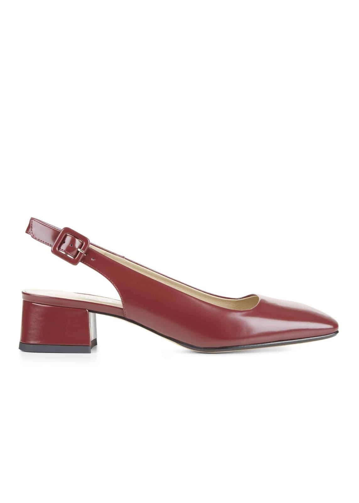 Hobbs Jess Slingback Leather Shoe Dark Claret EU36 UK3 RRP149