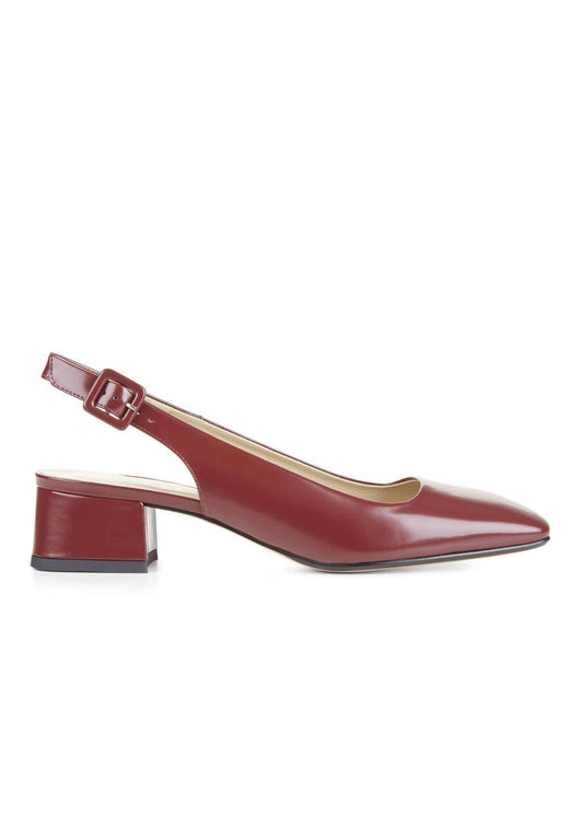 Hobbs Jess Slingback Leather Shoe Dark Claret EU36 UK3 RRP149