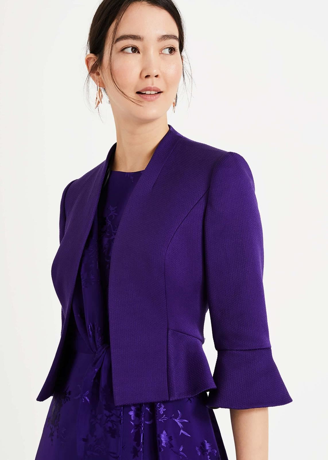 Phase Eight Amanda Flared Cuff Jacket Purple Size UK12 RRP120
