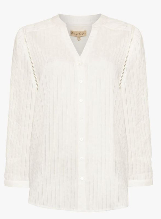 PHASE EIGHT Ladies True White V-Neck 'Naya' Textured Blouse UK10 RRP59 BNWT