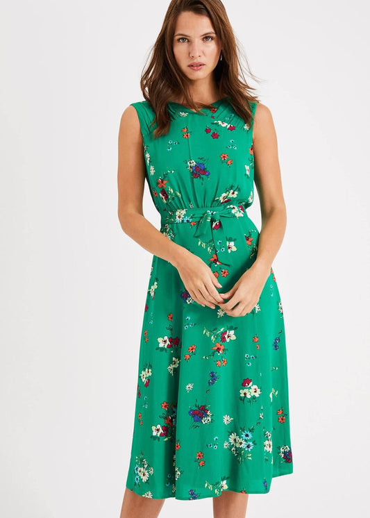 Phase Eight Meryl Floral Fit & Flare Dress Emerald Size UK14 RRP120