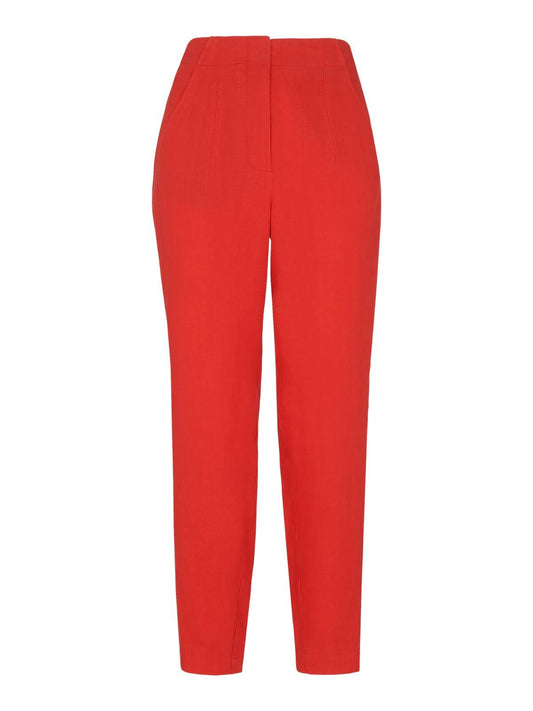 WHISTLES Ladies Red Ankle Length Barrel Leg Linen Trousers RRP99 UK6 NEW