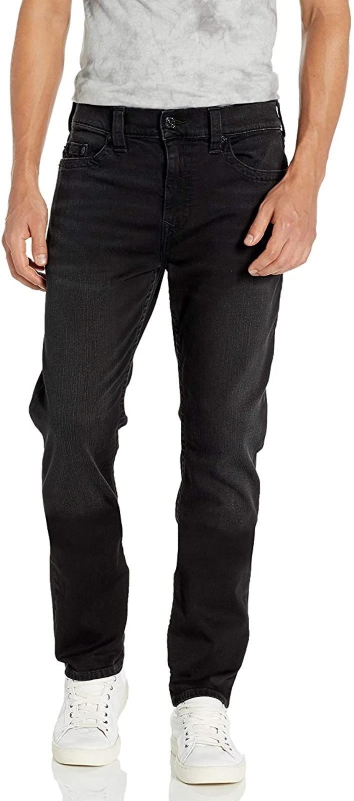 TRUE RELIGION Men's Ricky No Flap Sn Denim Jeans Jet Black W36 L34 BNWT RRP99