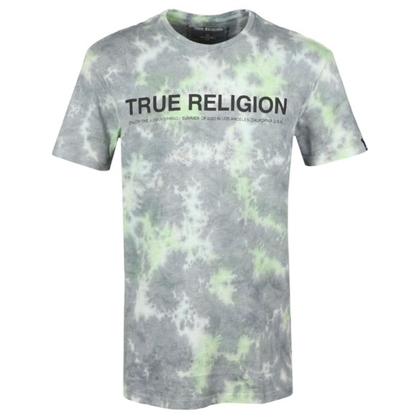 TRUE RELIGION Men's Crew Grey Print Short Sleeve Batik T-Shirt S RRP69 BNWT