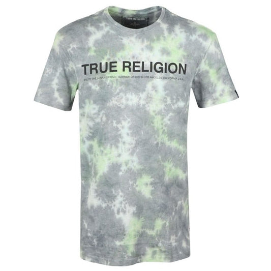 TRUE RELIGION Men's Crew Grey Print Short Sleeve Batik T-Shirt S RRP69 BNWT