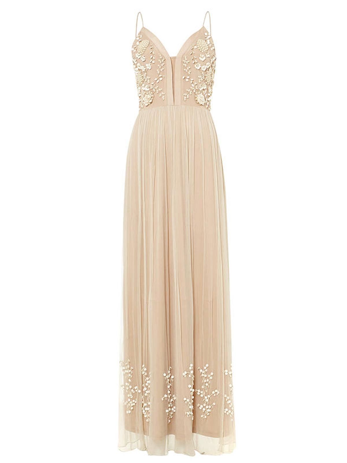 PHASE EIGHT Ladies Beige Embellished Empire Line Ellie-Mae Maxi Dress UK10 BNWT