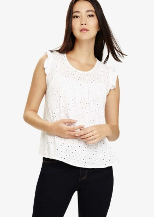 PHASE EIGHT Kelly Dobby Blouse White Size UK12 RRP65 BNWT