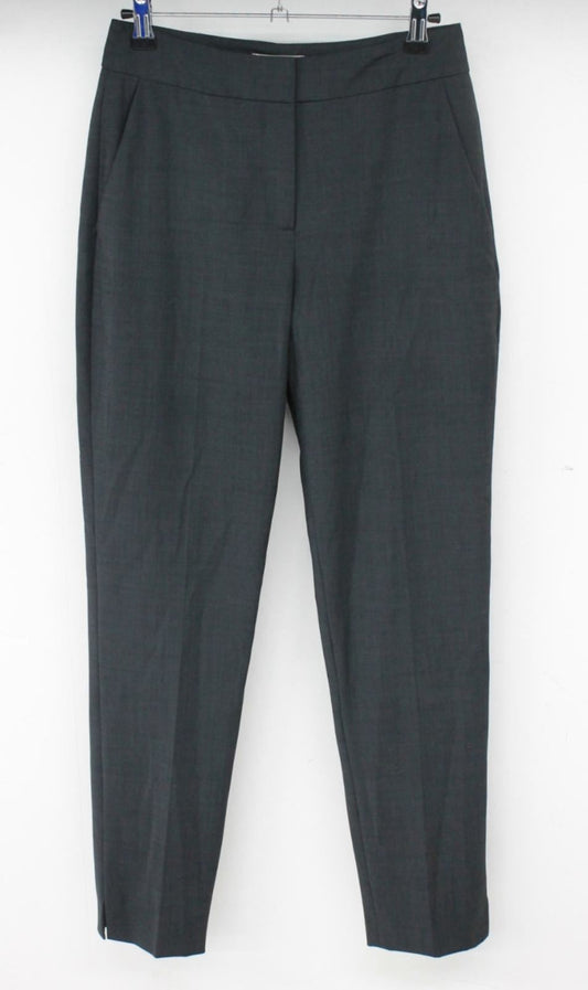 HOBBS Ladies Dark Charcoal Mid Rise Zip Fly Katy Trousers UK6 RRP110 NEW