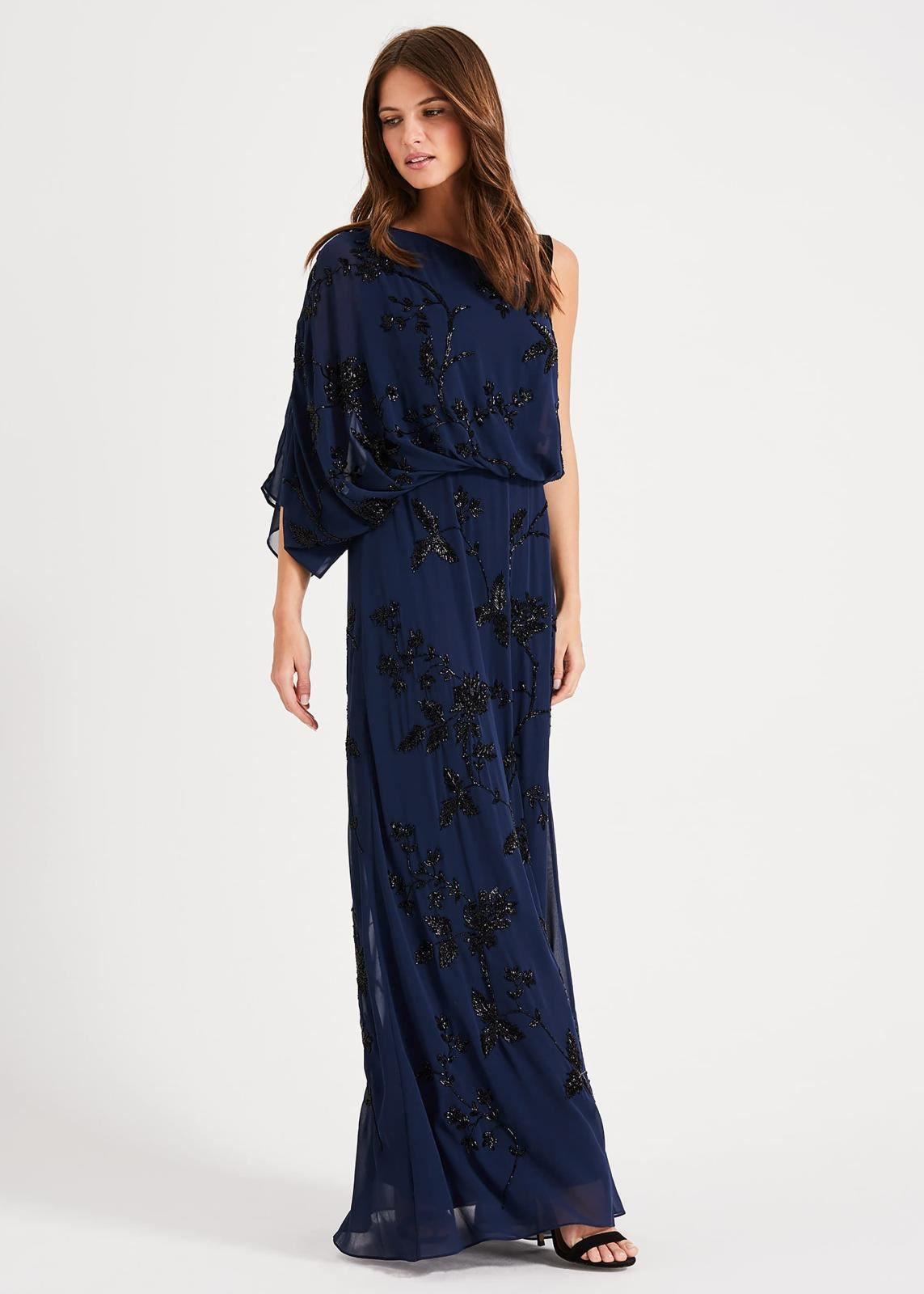Phase Eight Shirley Embellished Maxi Maxi Dress Sapphire Size UK10 RRP350