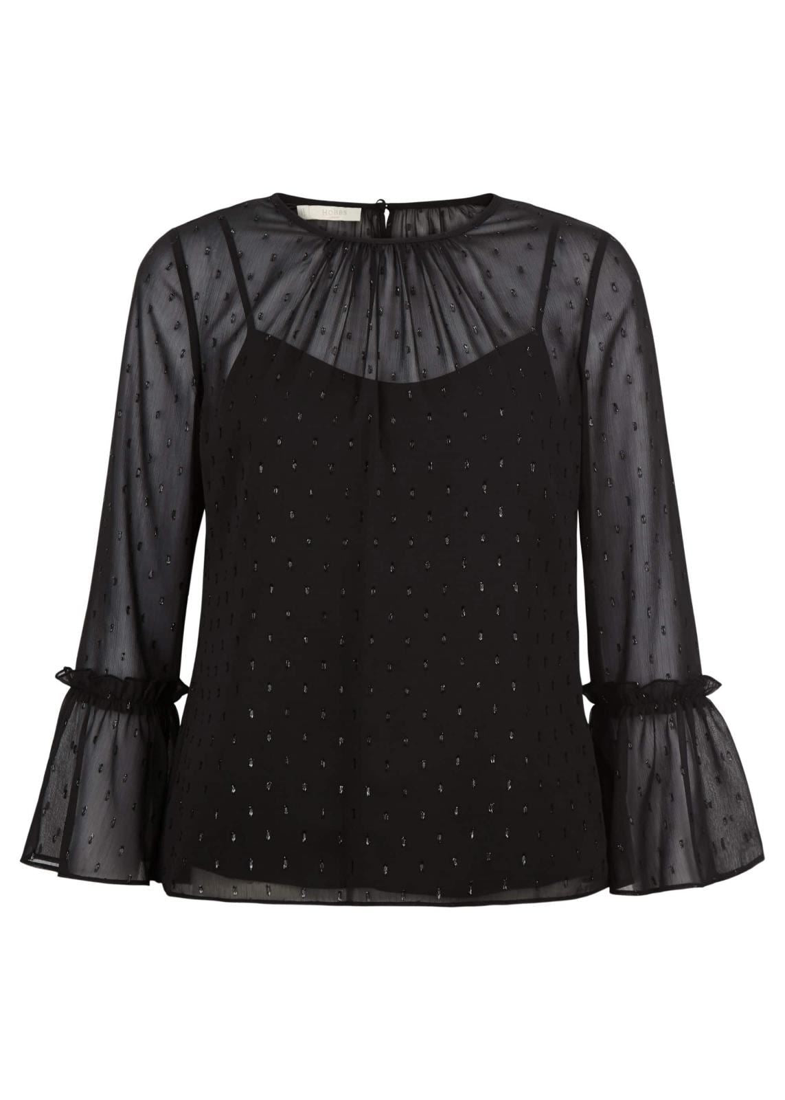 Hobbs Natalia Top Black Size UK6 RRP89