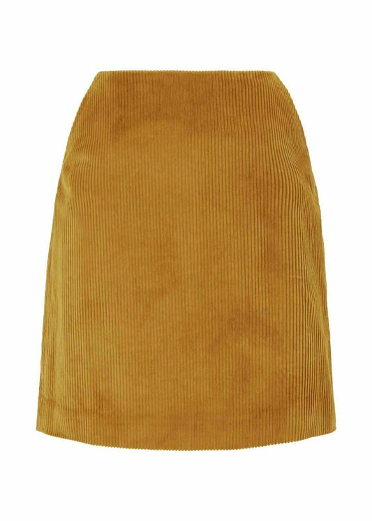HOBBS Ladies Hannah Corduroy A-Line Mini Skirt Mustard Yellow UK14 BNWT RRP89