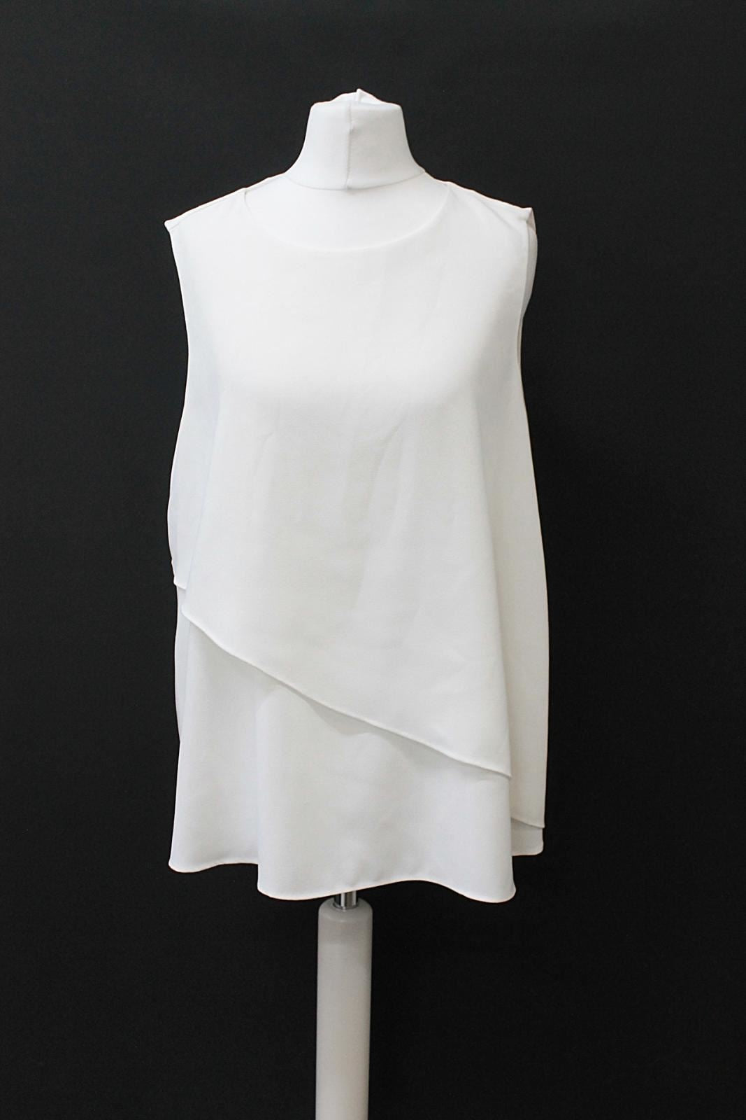 HOBBS Ladies Carole Ivory Asymmetric Layered Sleeveless Top UK12 BNWT RRP79
