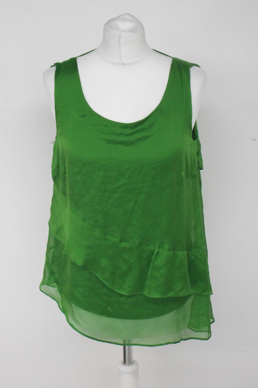 PHASE EIGHT Ladies Lime Zest Green Sleeveless Kit Silk Blouse UK10 RRP75 NEW