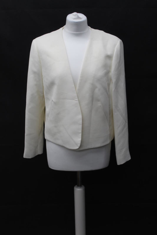 HOBBS Ladies Alwena Ivory V Neck 3/4 Sleeve Blazer Jacket UK18 NEW RRP139