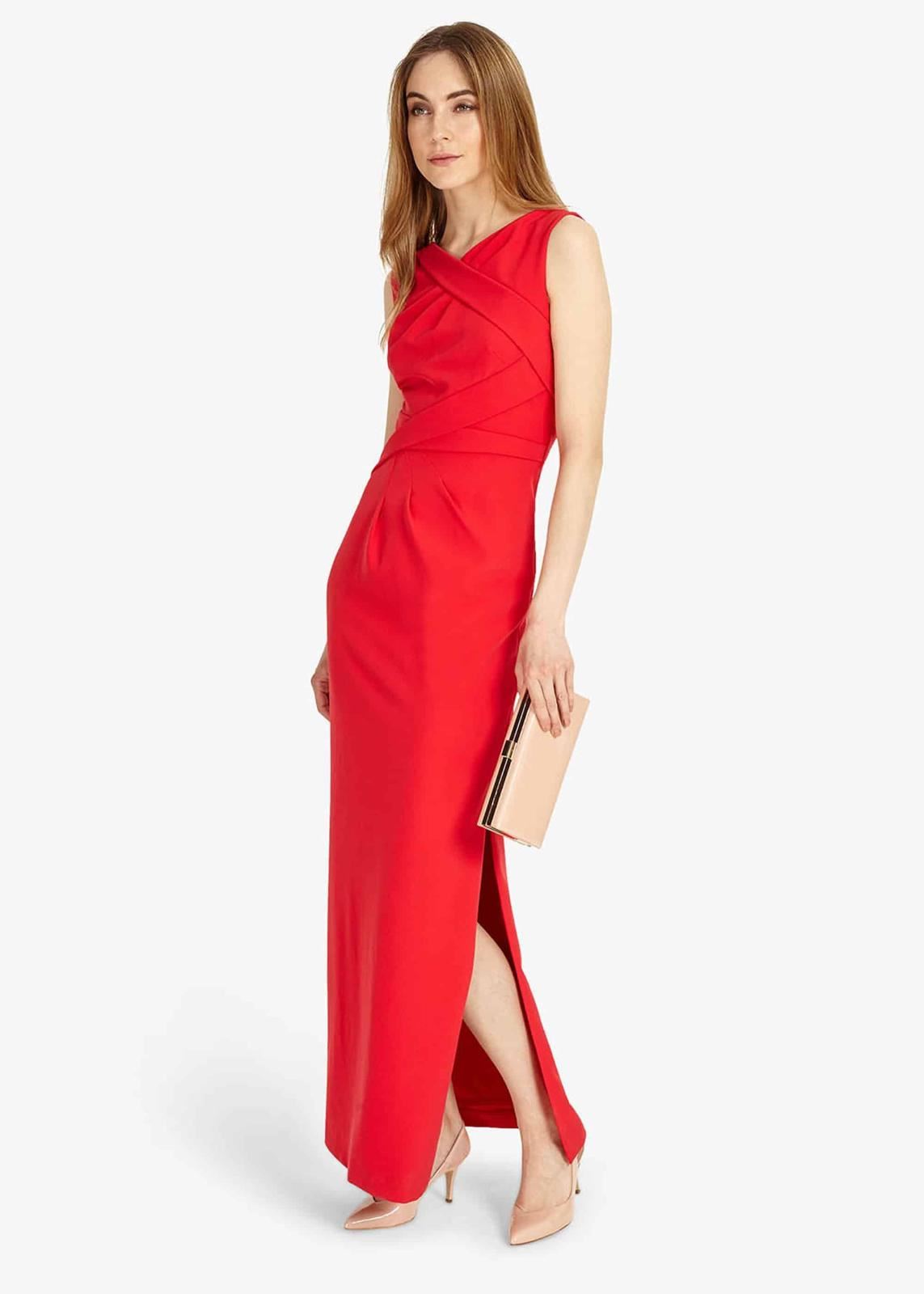 Phase Eight Georgie Full Length Maxi Dress Carmine Size UK14 RRP140