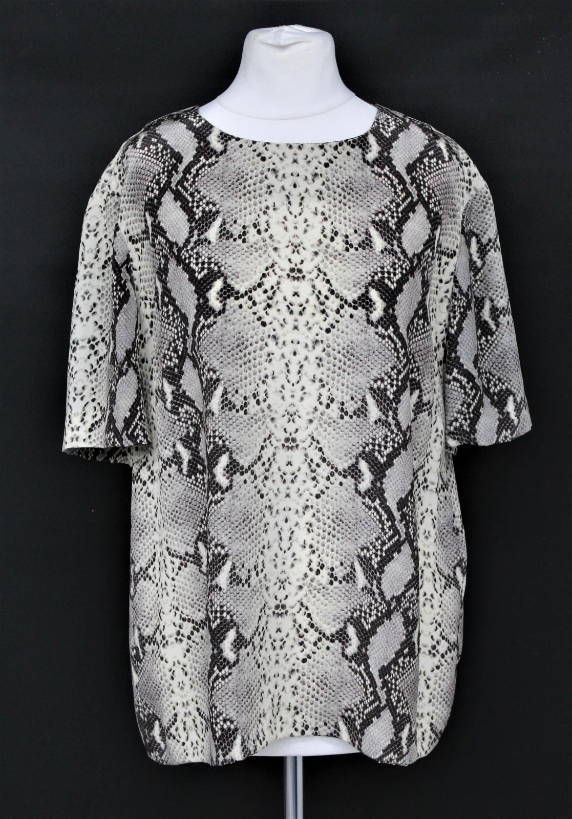 HOBBS Ladies Beige Pure Silk Cali Snake Print Short Sleeves Top UK10 BNWT RRP110