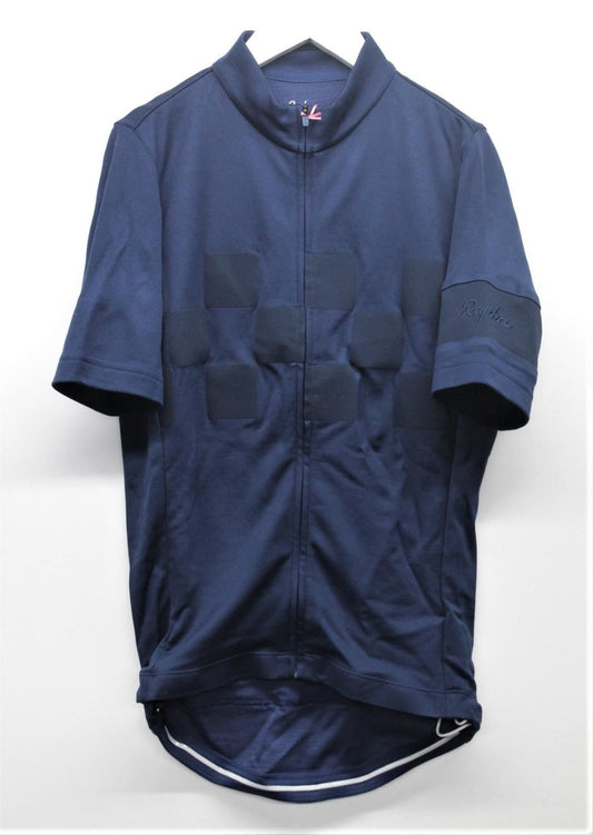RAPHA Men's Navy Blue Check Wool Blend Short Sleeve Cycling Jersey XS BNWT