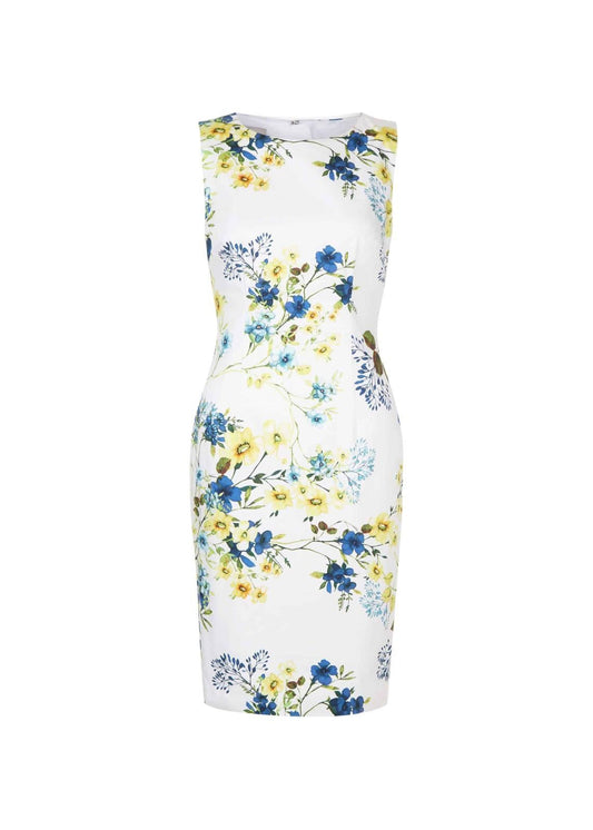 Hobbs Fiona Shift Dress Yellow Multi Size UK6 RRP149