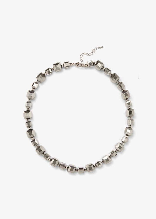 Phase Eight Selma Square Facet Short Necklace Pewter RRP32