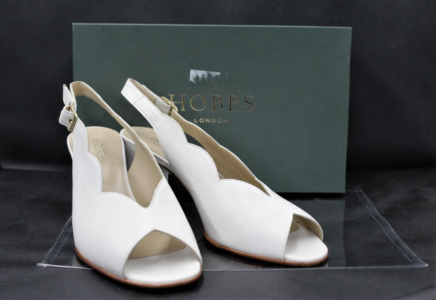HOBBS Ladies White Nappa Open Toe Alanna Slingback Sandals UK9 EU42 RRP139 BNWT