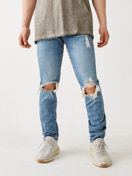 TRUE RELIGION Men's Trophy Blue Rocco No Flap Big T Slim Jeans W42 RRP169 BNWT