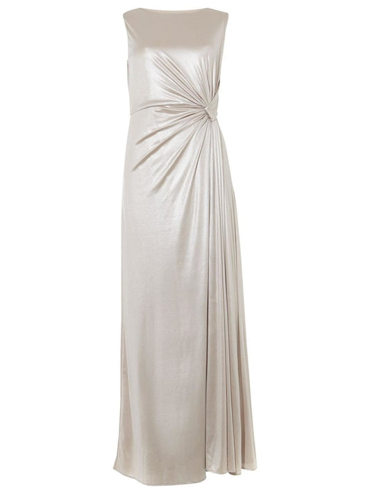 PHASE EIGHT Ladies Gold Metallic Ruched Side Preeta Maxi Dress UK6 BNWT RRP130