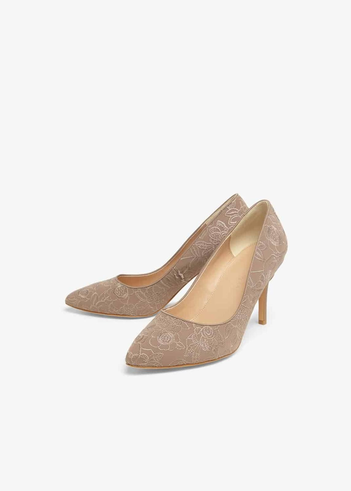 Phase Eight Shoes Ceri Embroidered Lace Court Shoes Praline EU36 UK3 RRP110