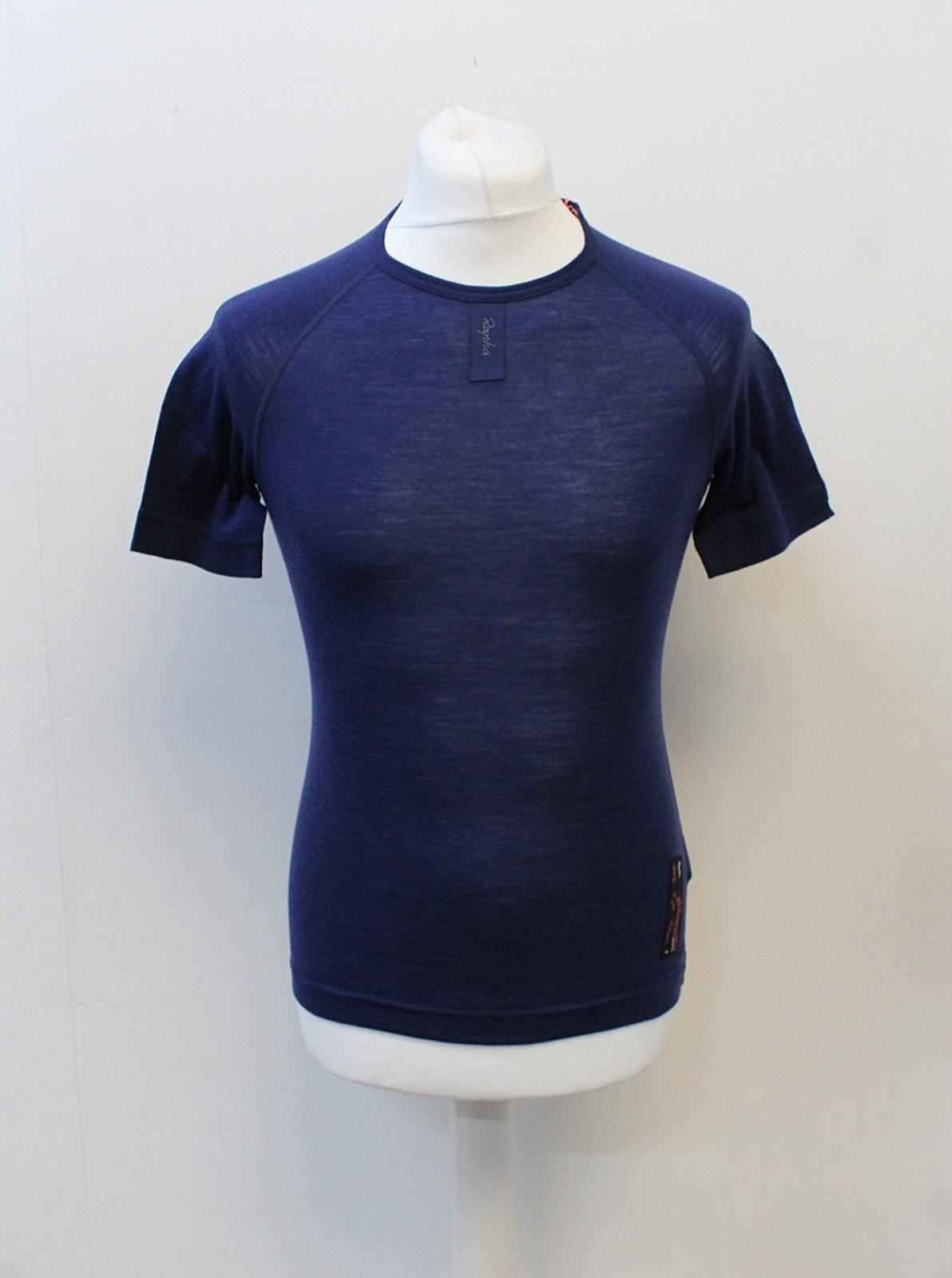 RAPHA Men's Archive Merino Cycling Base Layer Short Sleeve Navy Blue XS BNWT
