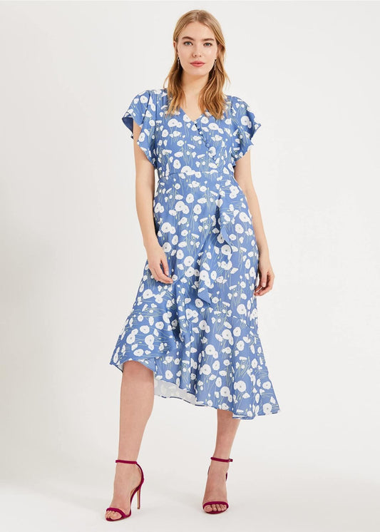 Phase Eight Veronica Ditsy Flower Fit & Flare Dress Cornflower Size UK10 RRP140