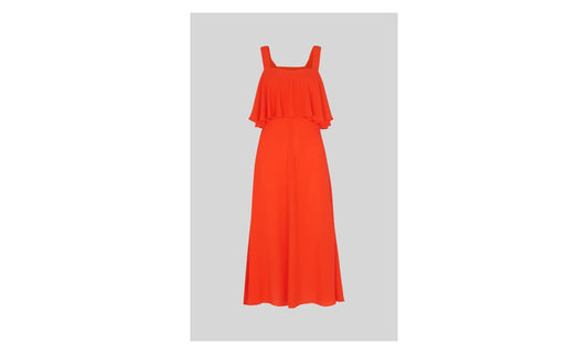 WHISTLES Jamima Dress Flame Orange Midi Length Sleeveless UK4 RRP169 BNWT