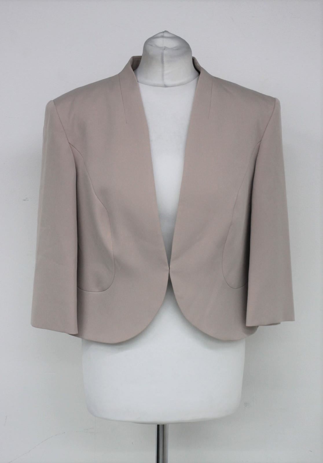 PHASE EIGHT Ladies Latte Beige 3/4 Sleeve Tammy Cropped Jacket UK16 NEW