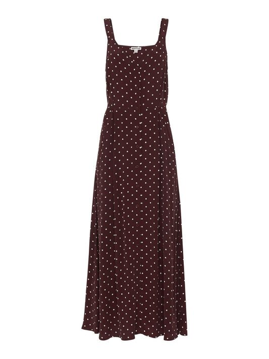 WHISTLES Spot Print Maxi Dress Burgundy Red Polka Dot UK6 RRP159 BNWT