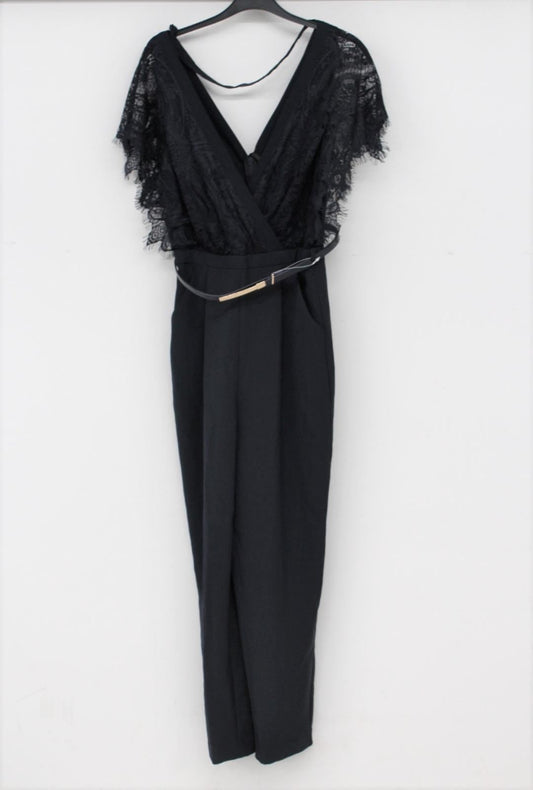 PHASE EIGHT Ladies Navy Blue Plunging V Neck Amira Lace Jumpsuit UK8 BNWT