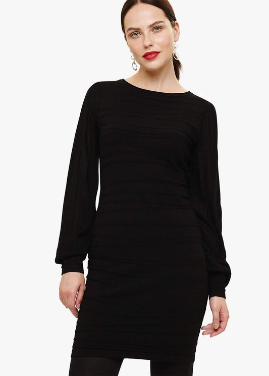 Phase Eight Benita Balloon Sleeve Jumper Dress Black Size UK14 RRP89