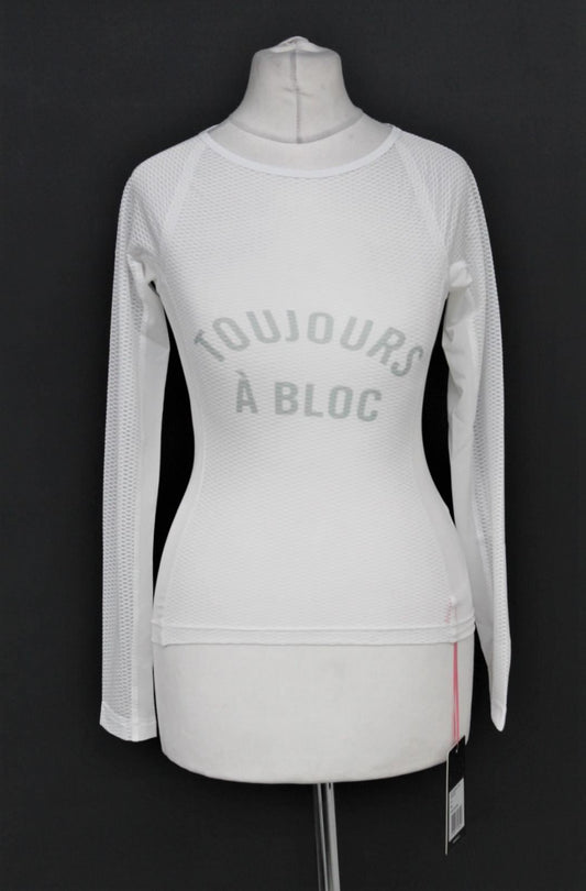 RAPHA Ladies White Mesh Long Sleeve Souplesse Cycling Base Layer Top XS BNWT