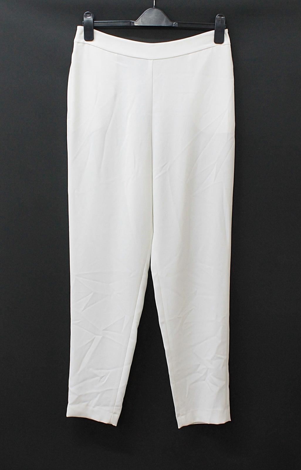 HOBBS Ladies Agnes Ivory Straight Elastic Back Tailored Trousers UK12 EU40 BNWT