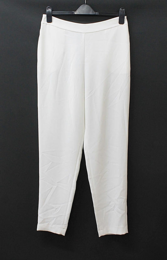 HOBBS Ladies Agnes Ivory Straight Elastic Back Tailored Trousers UK12 EU40 BNWT