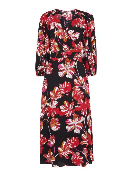 WHISTLES Tulip Wrap Dress Pink / Multi Long Sleeved Floral RRP179 UK4 BNWT