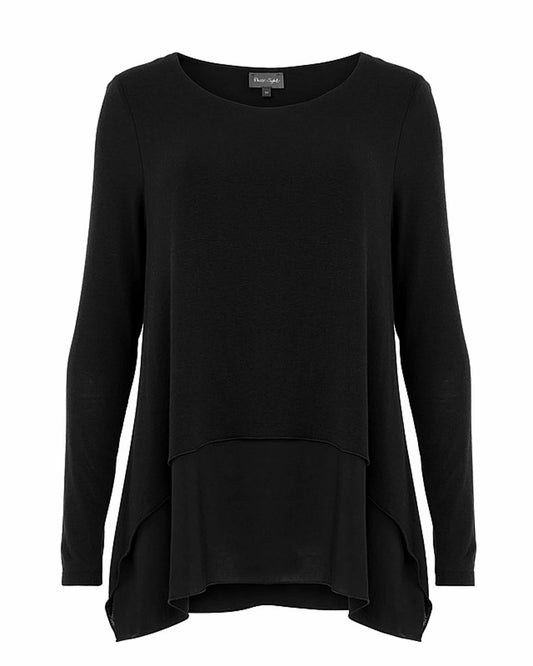 PHASE EIGHT Ladies Charcoal Grey Double Layer Sophia Longline Top UK10 BNWT