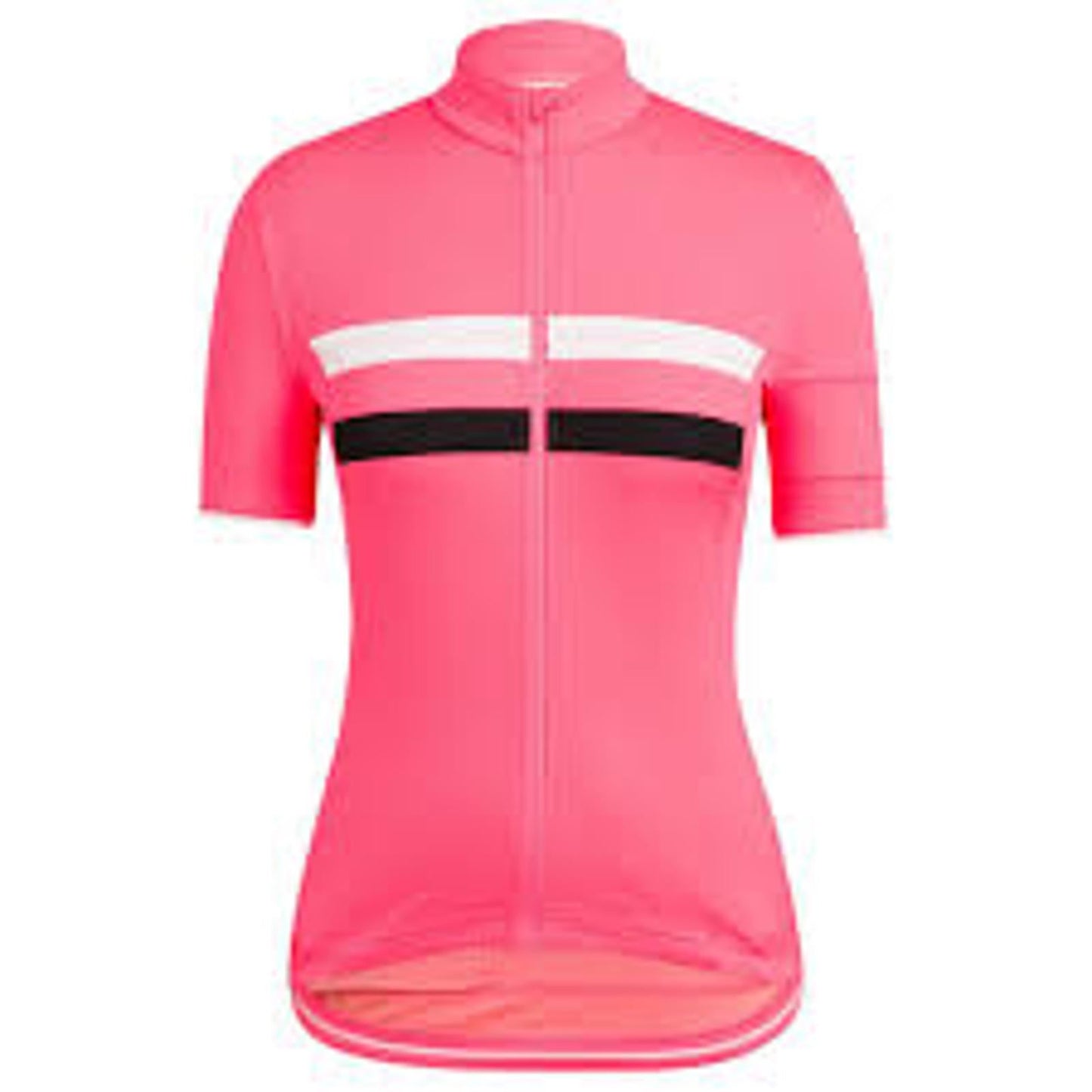 RAPHA Ladies High Vis Pink Striped Short Sleeve Brevet Cycling Jersey XXS BNWT