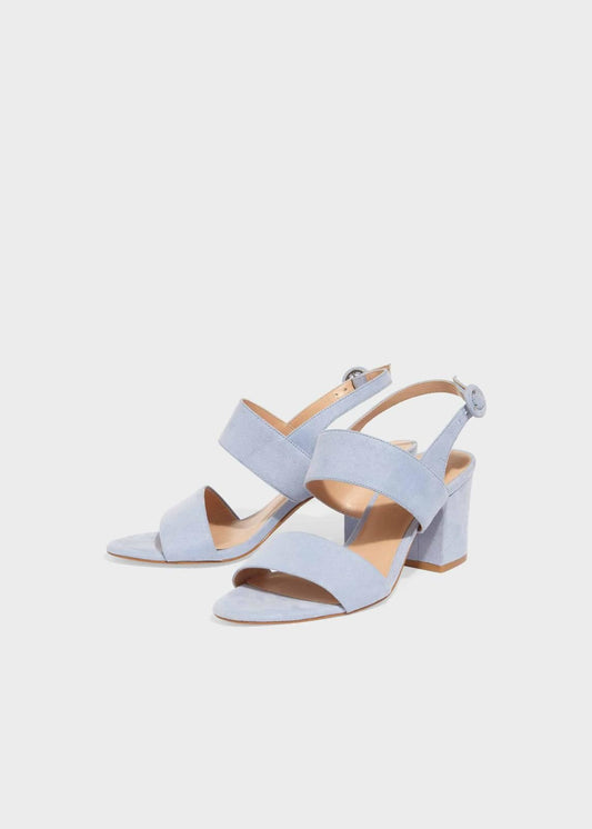 Phase Eight Buckle Shoes Faye Block Heel Sandals Dusty Blue EU37 UK4 RRP99